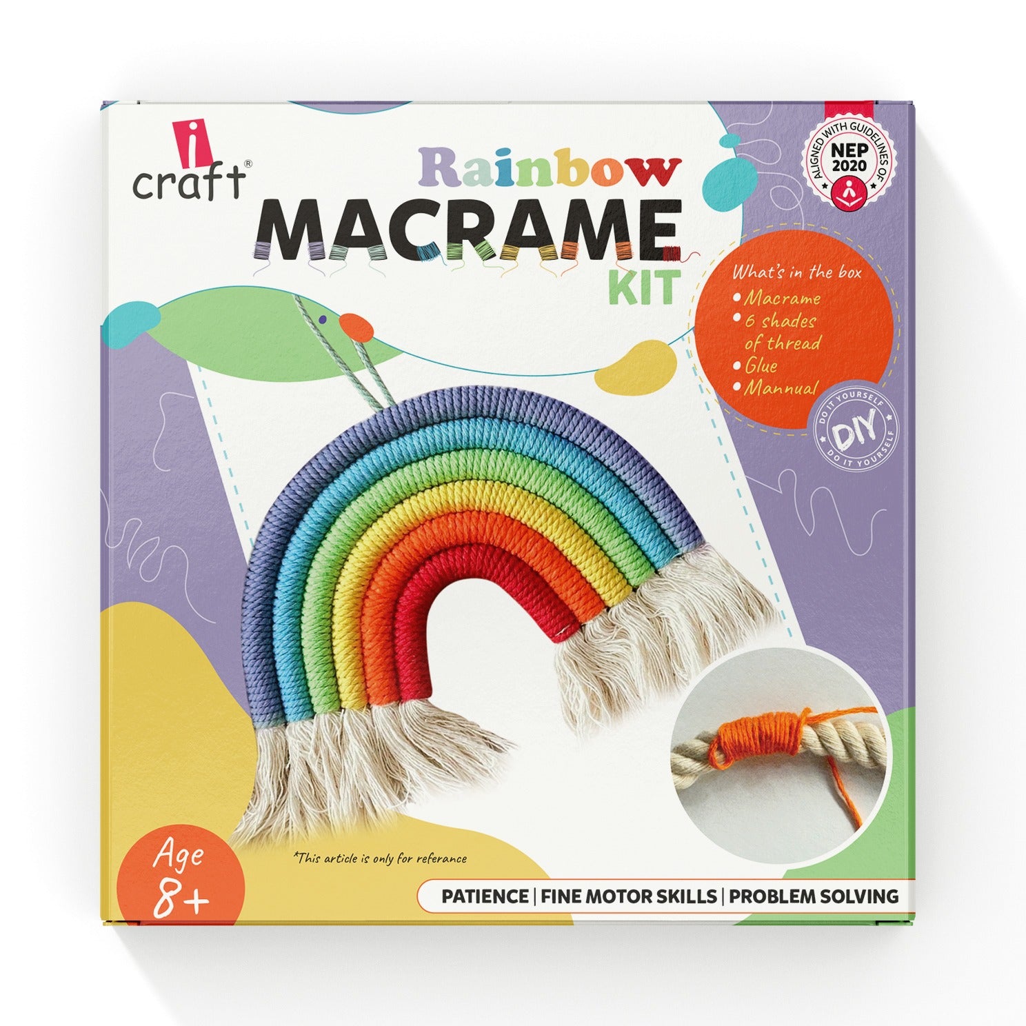 Rainbow macrame kit for beginners