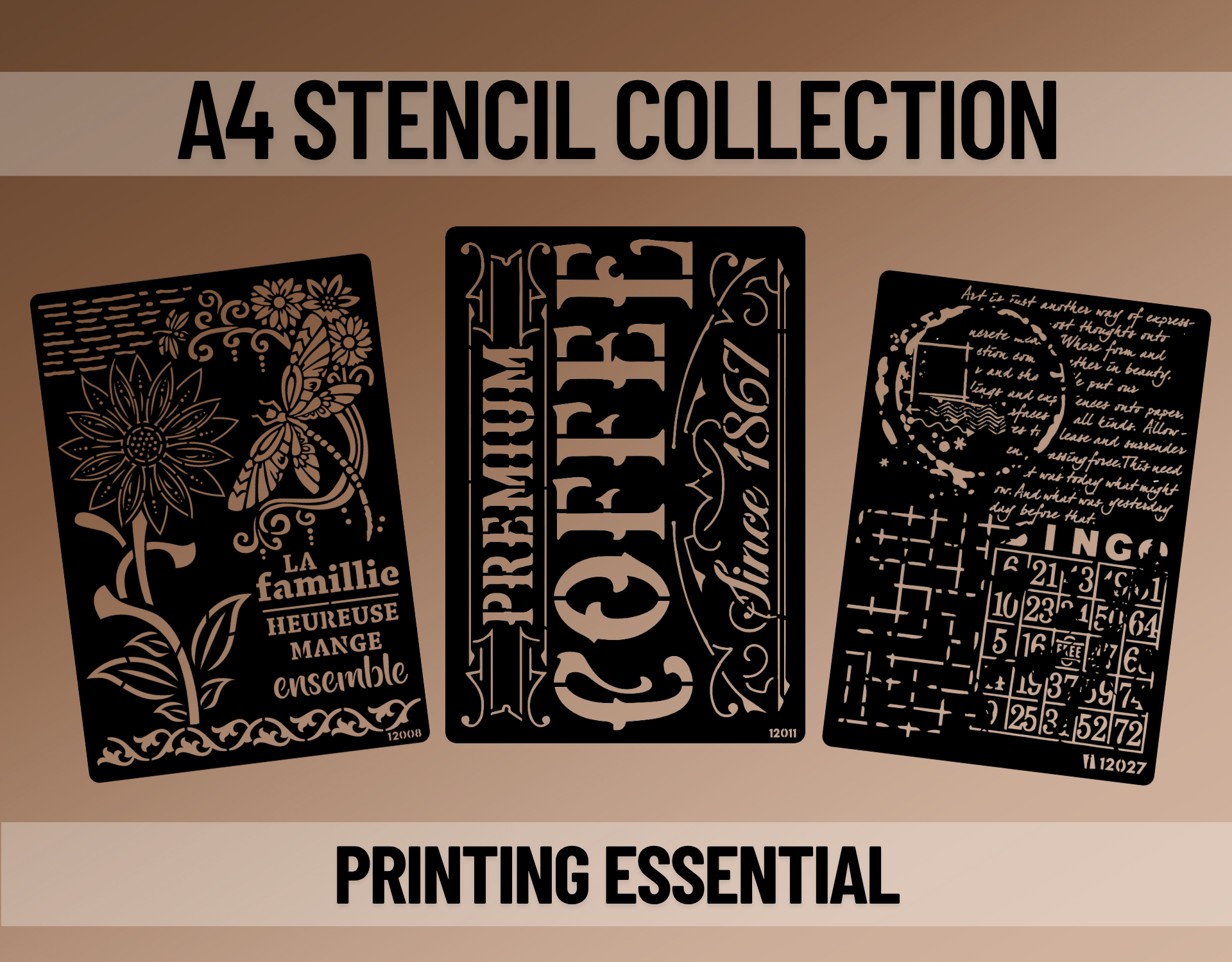 A4 size stencil collection