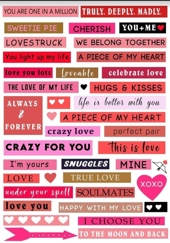 A4 Transfer Sheet Valentine .10