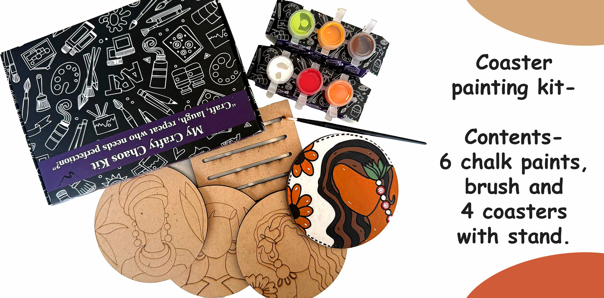 Box coaster kit - abstract women