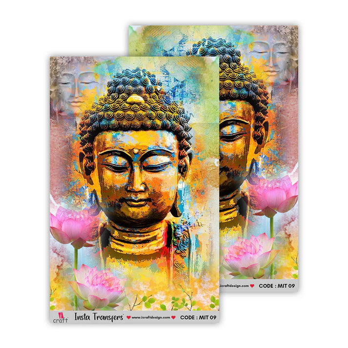 iCraft Water Transfer Stickers- Best use for Resin, Fabric, Plastic, MDF & Glass - Decorative Decals in Floral, Quotes & More (3.5" x 5")-MIT 09