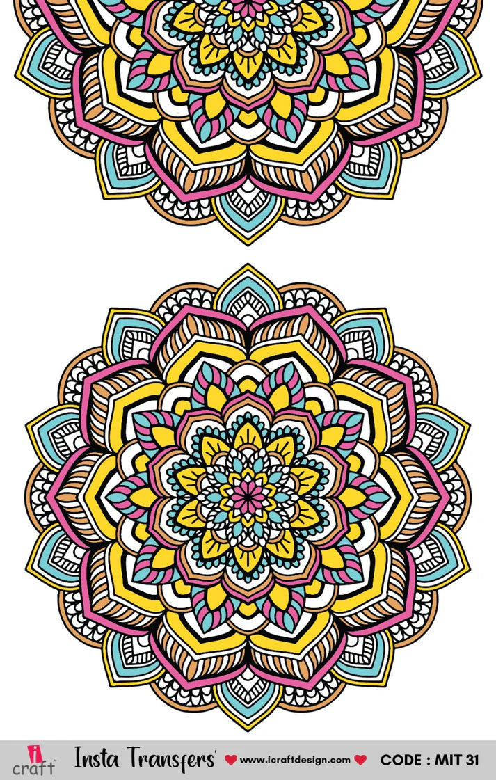 iCraft Water Transfer Stickers- Best use for Resin, Fabric, Plastic, MDF & Glass - Decorative Decals in Floral, Quotes & More (3.5" x 5")-MIT 31