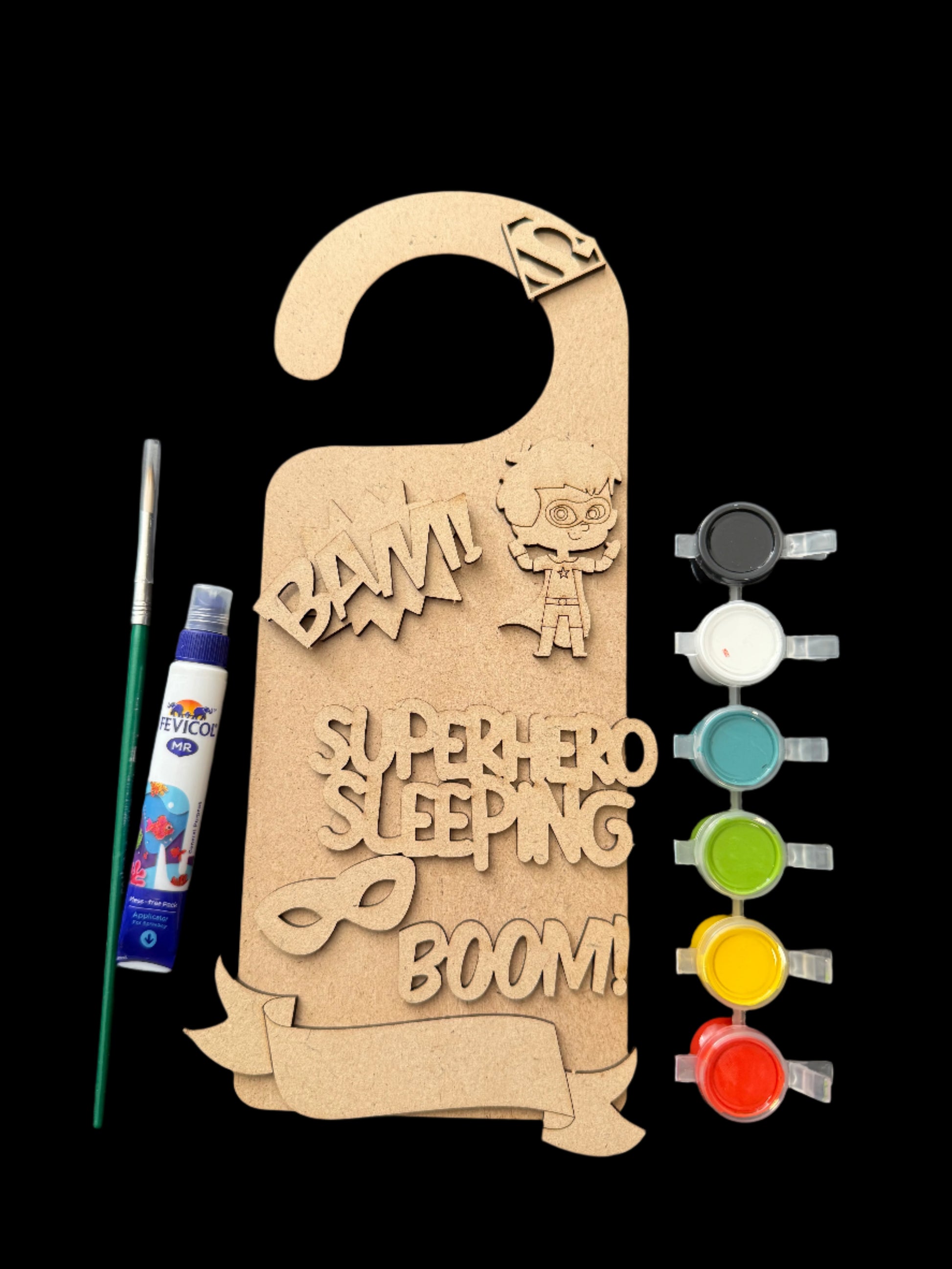 Bam! super hero-sleeping boom! - door hanger kit