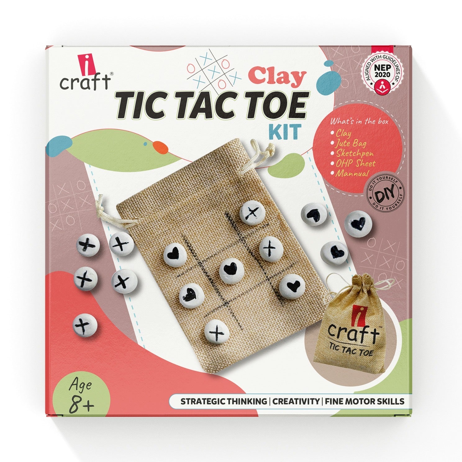 Tic tac toe clay art kit
