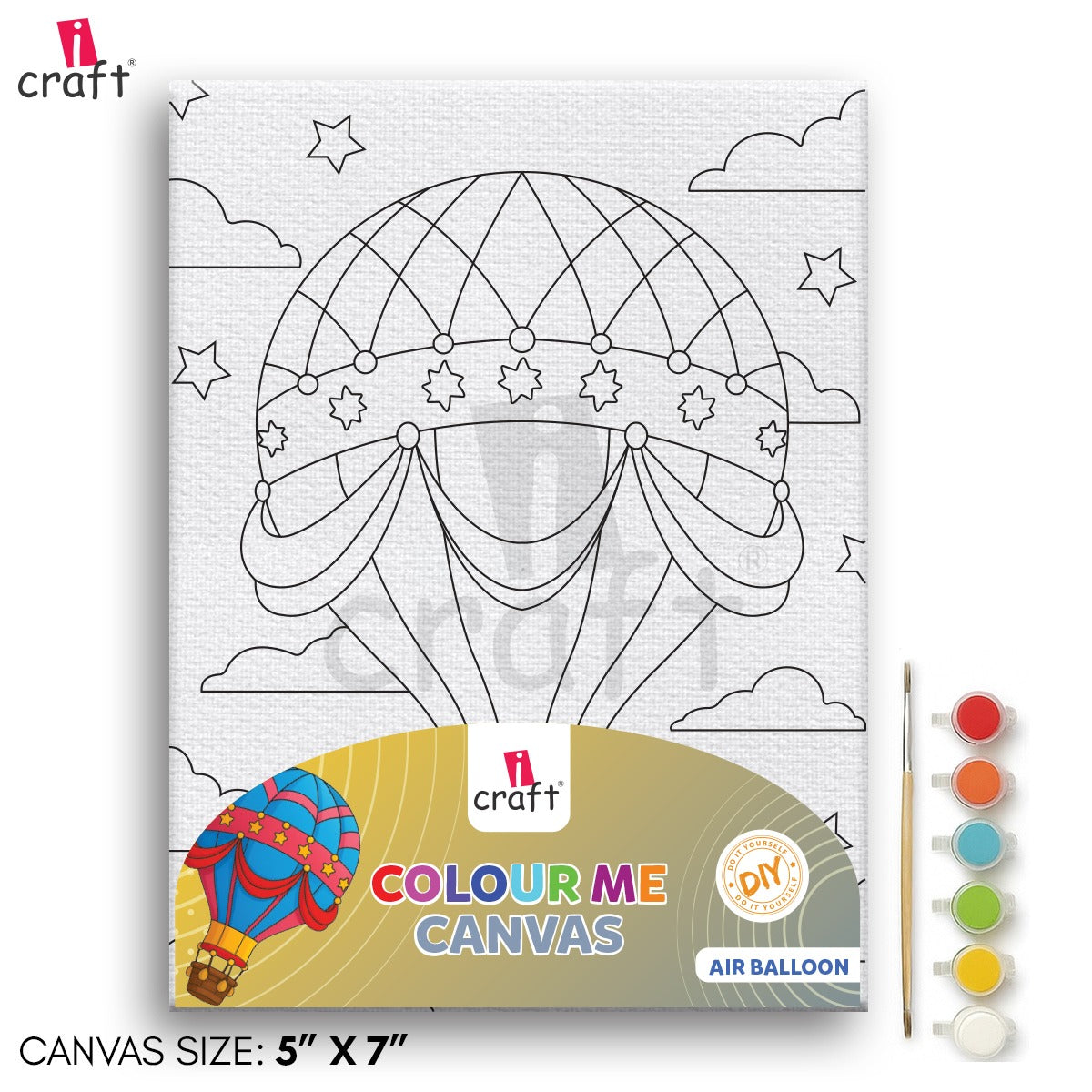 Colour me canvas- hot air balloon