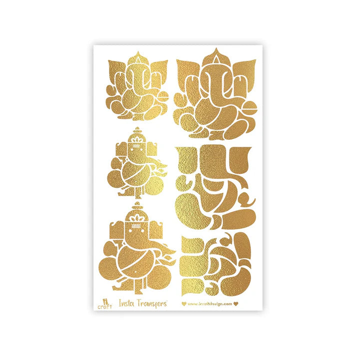 iCraft Metallic Water Transfer Stickers-MIT Ganesha