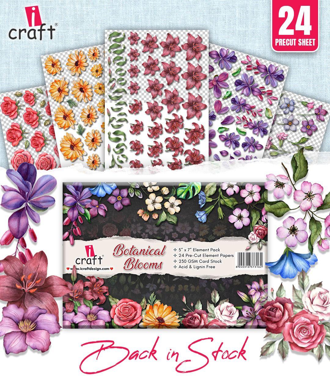 Botanical blooms- precut floral element book