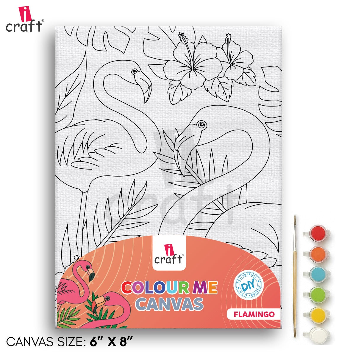 Colour me canvas- flamingo