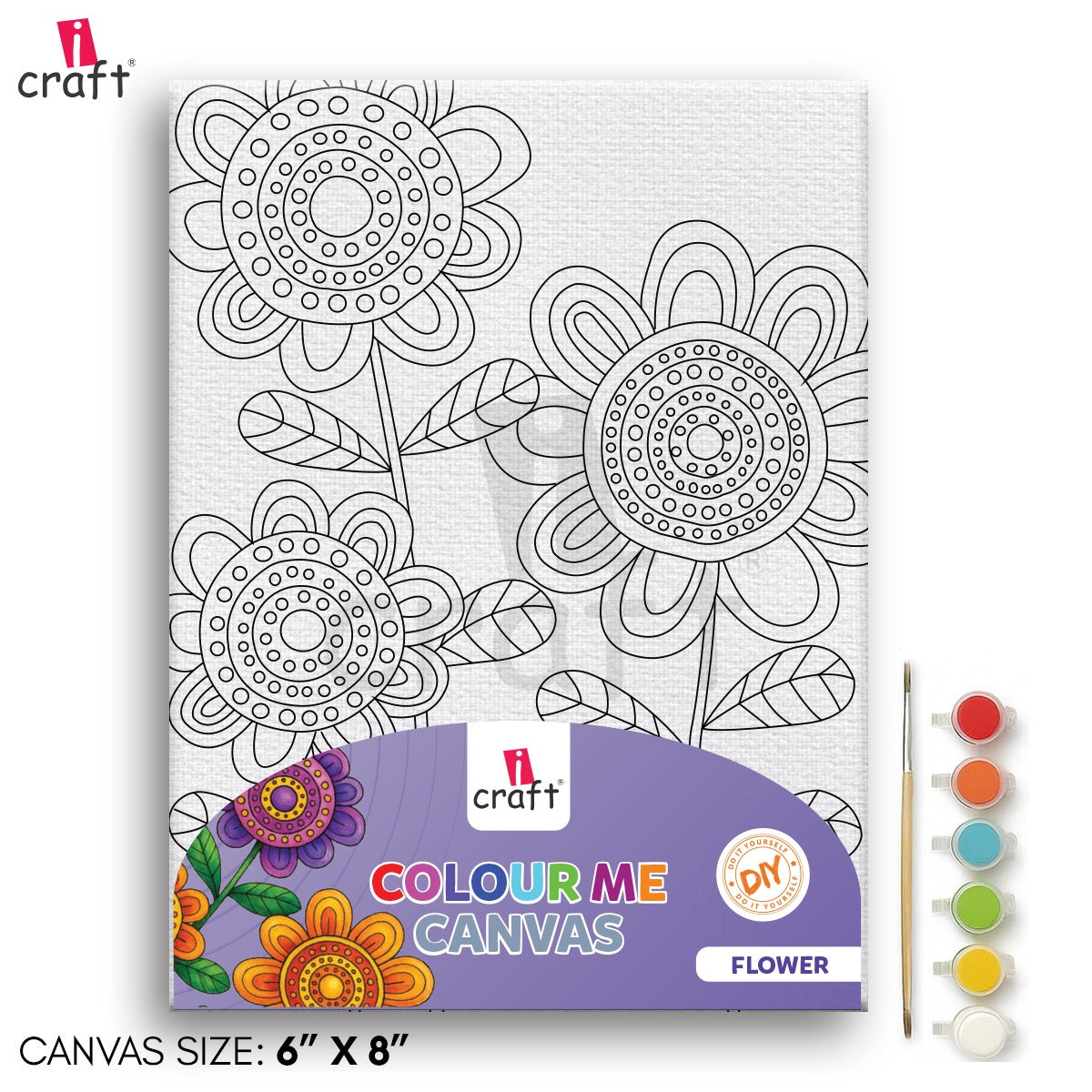 Colour me canvas- flower