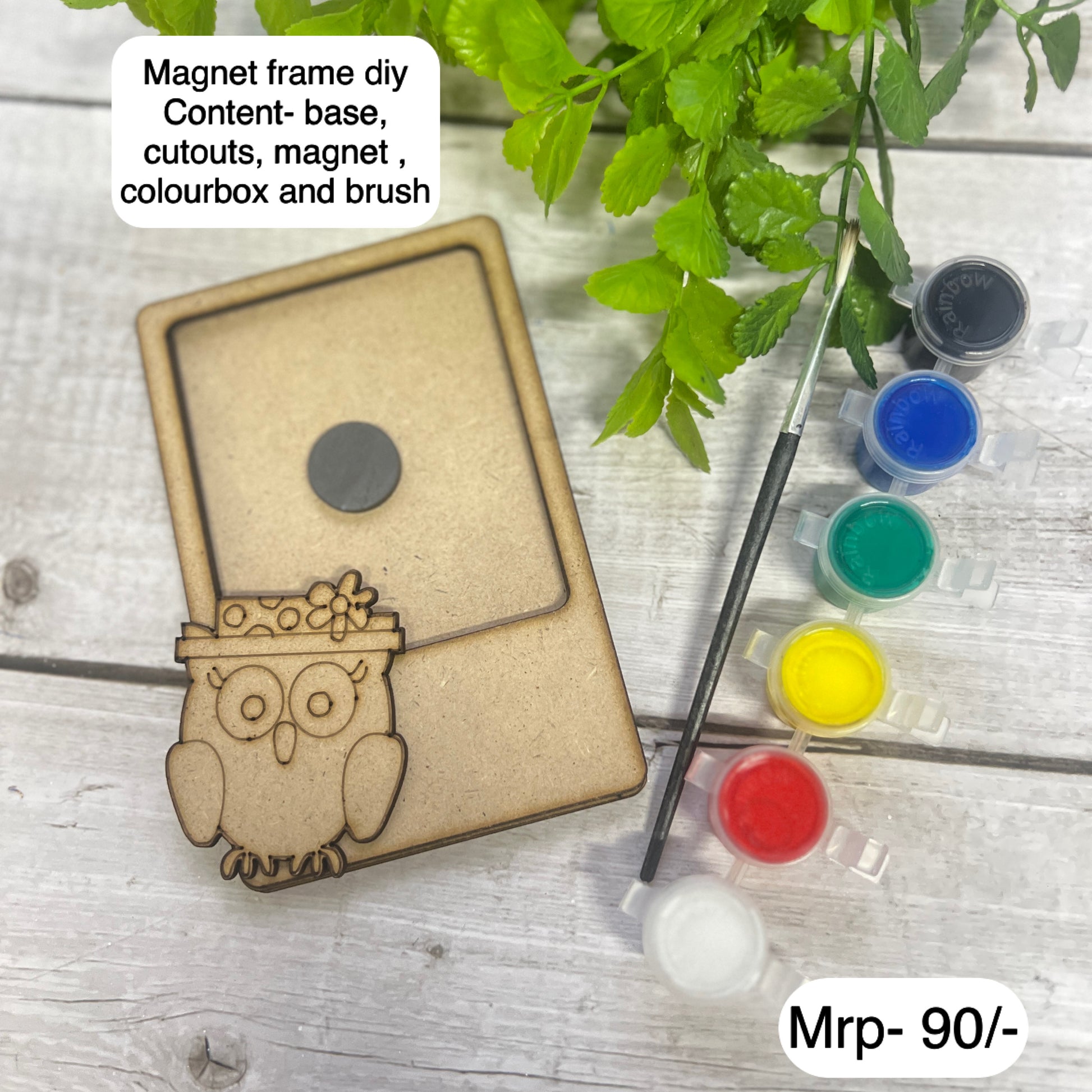 Owl mini frame magnet diy kit