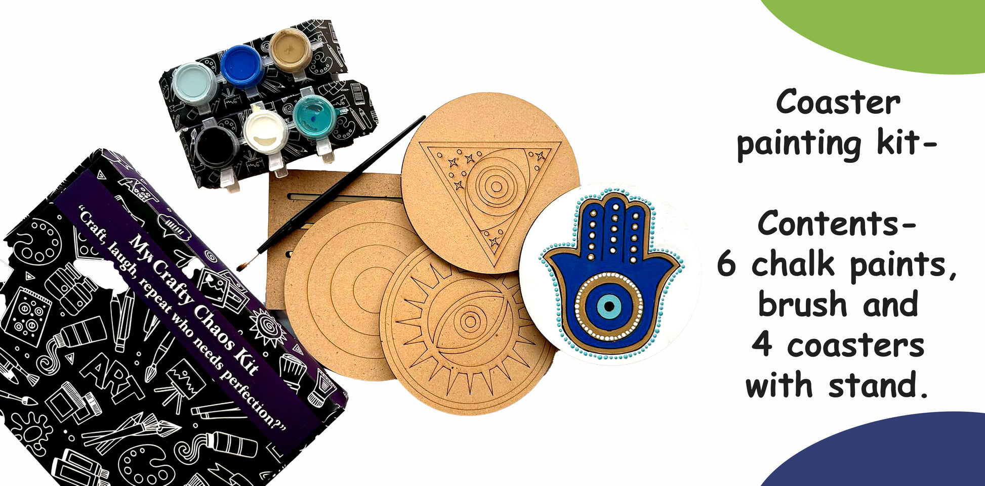 Box coaster kit- Evil eye