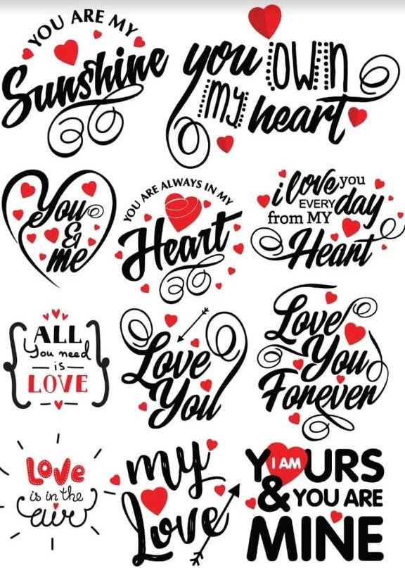 A4 Transfer Sheet Valentine .8