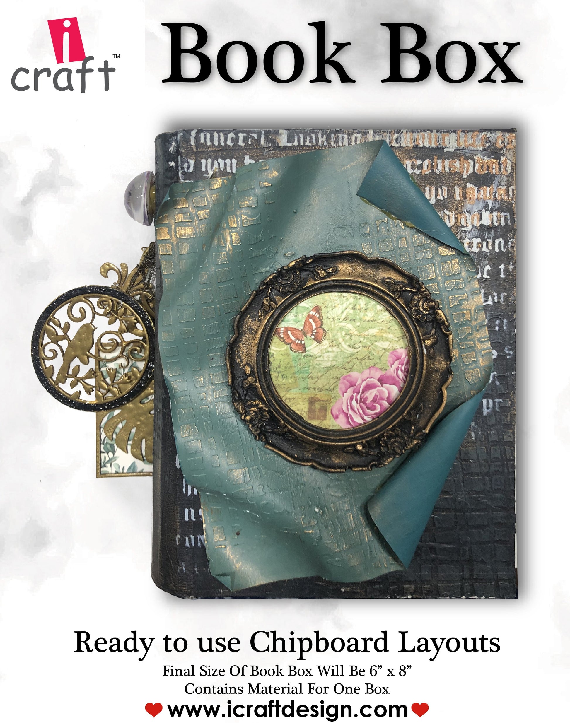 Book box chipboard template