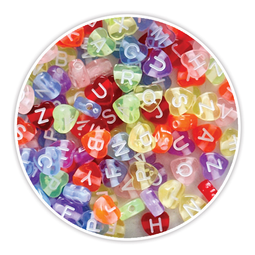 Crystal heart alphabet