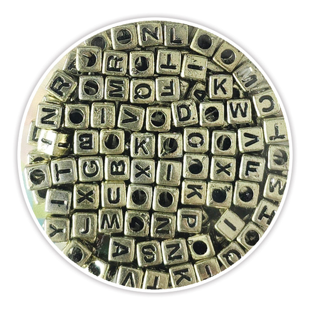 Cube alphabet gold