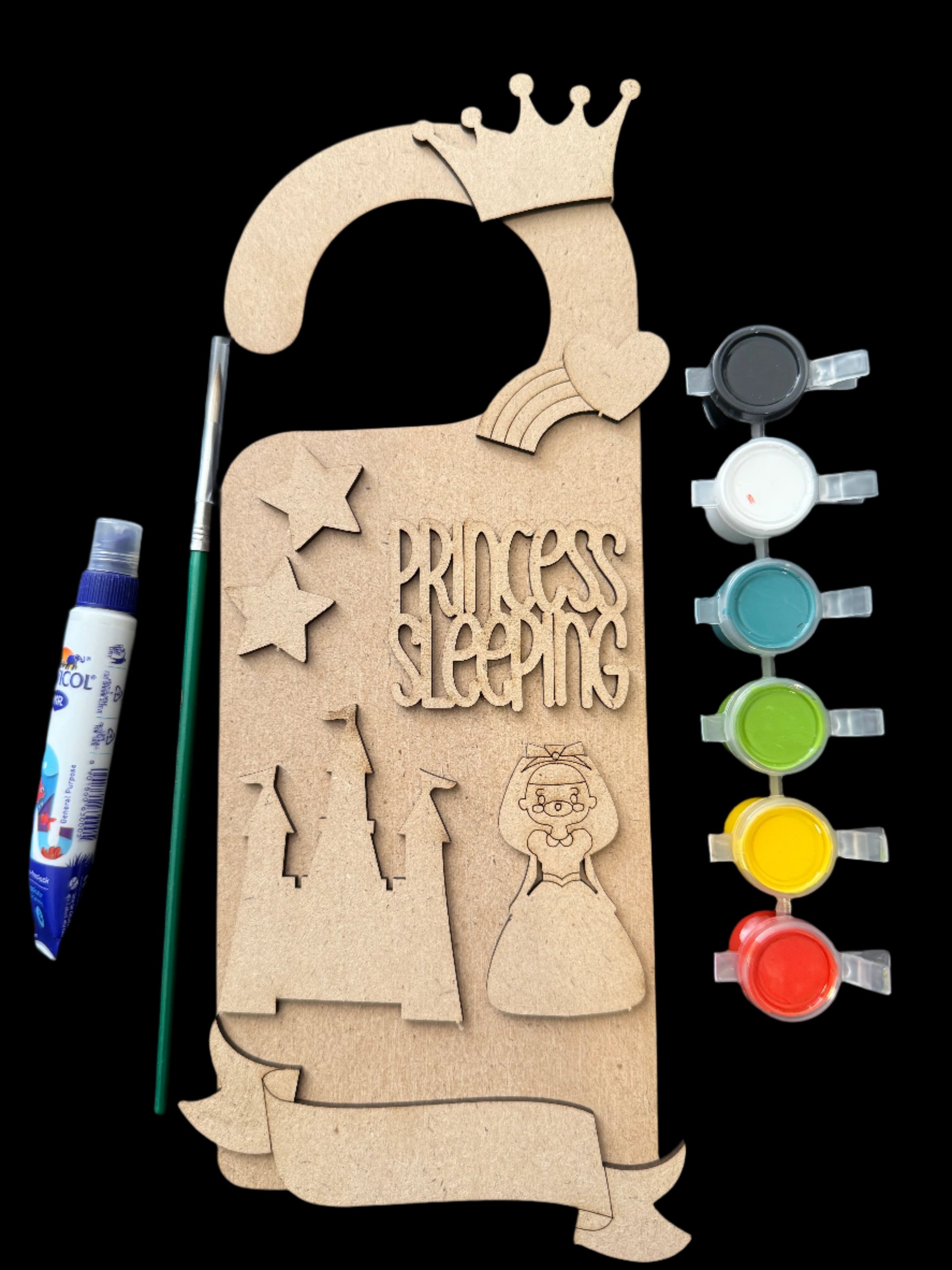Princess sleeping - door hanger kit