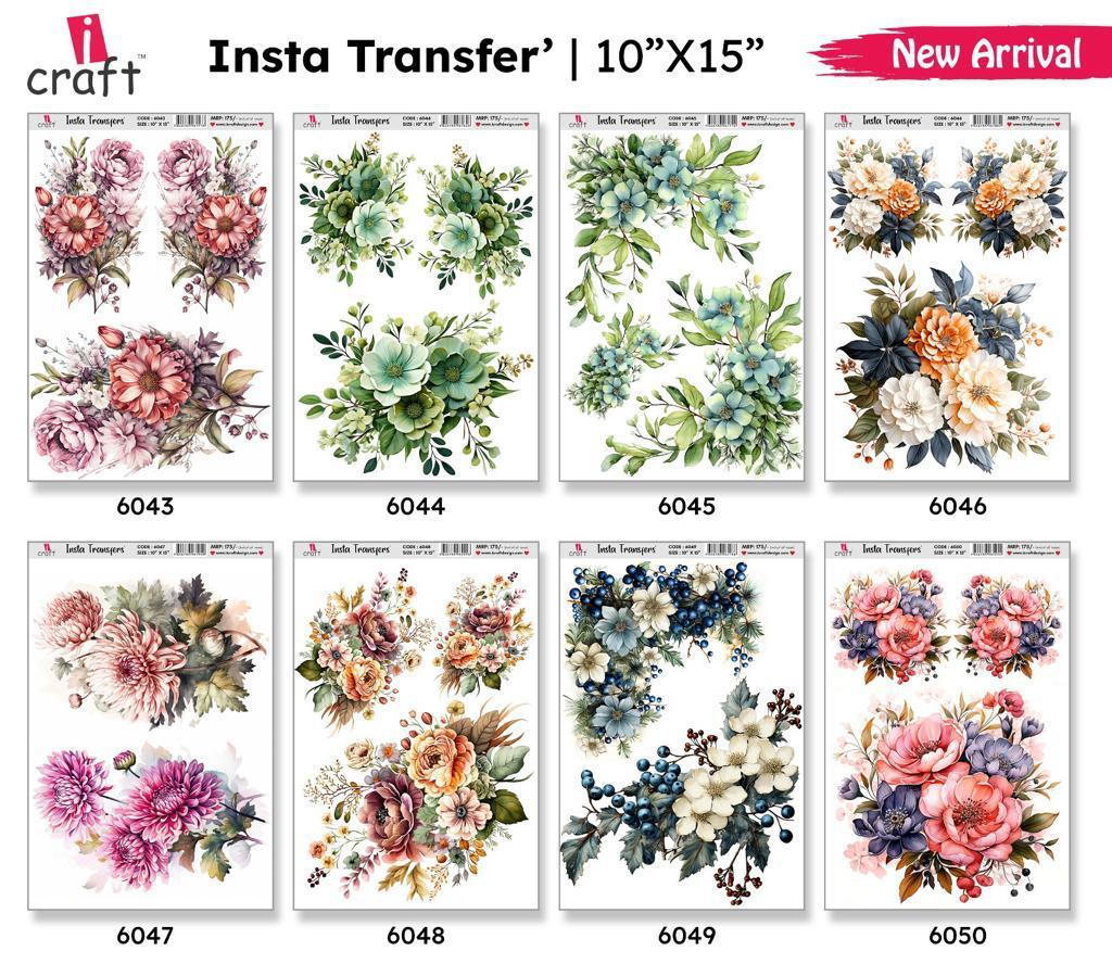 Big size floral transfer combo