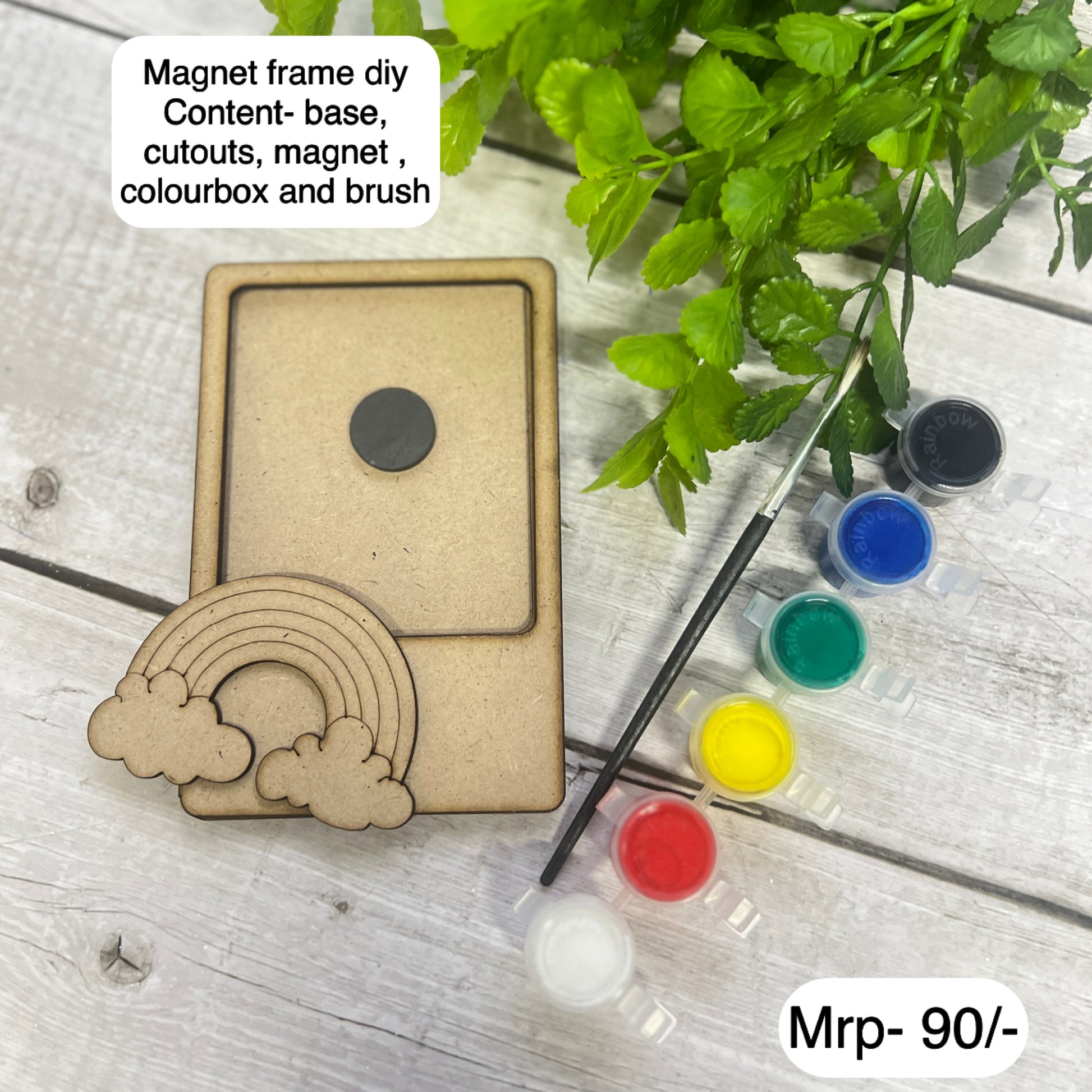 Rainbow mini frame magnet diy