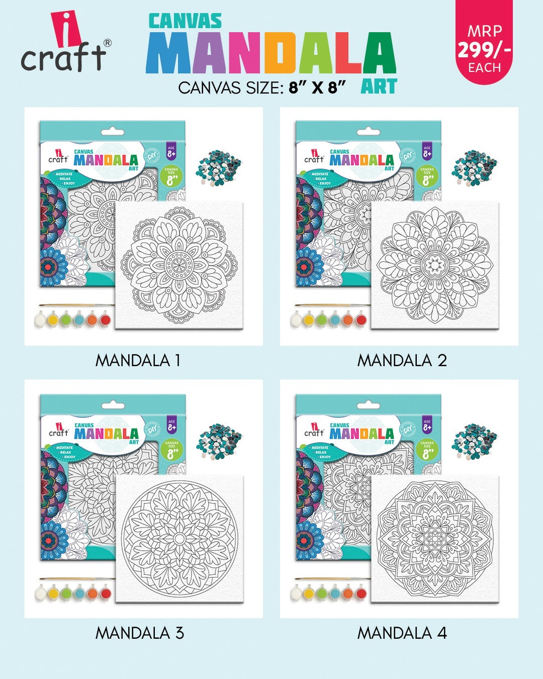 Canvas mandala painting combo