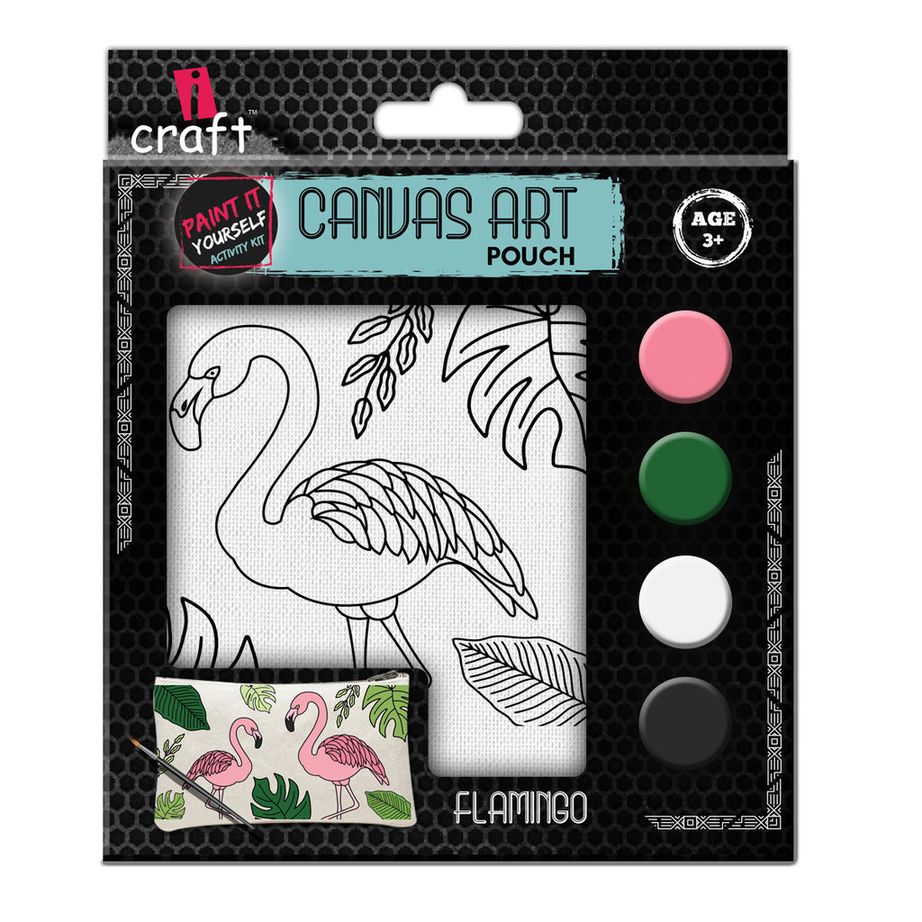 CANVAS POUCH- FLAMINGO