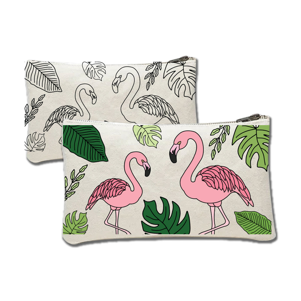 CANVAS POUCH- FLAMINGO