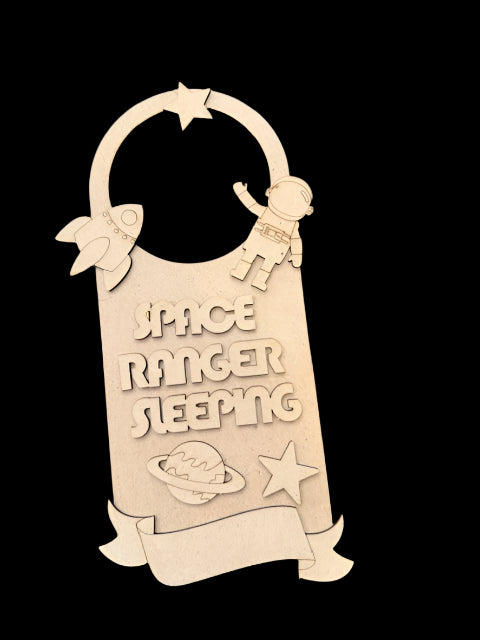 Space ranger sleeping - door hanger