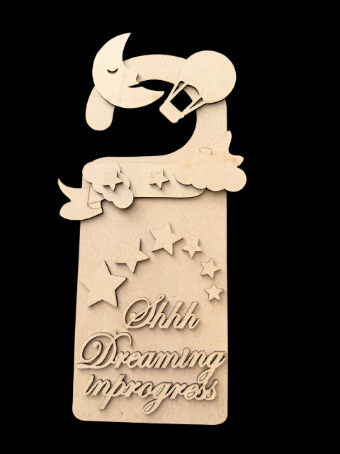 Shhh dreaming in progress - door hanger
