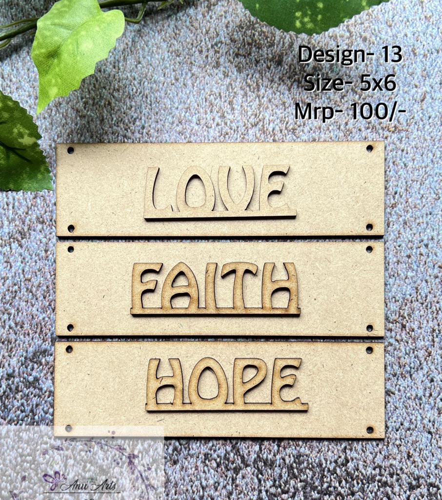 MINI HANGING- LOVE FAITH HOPE