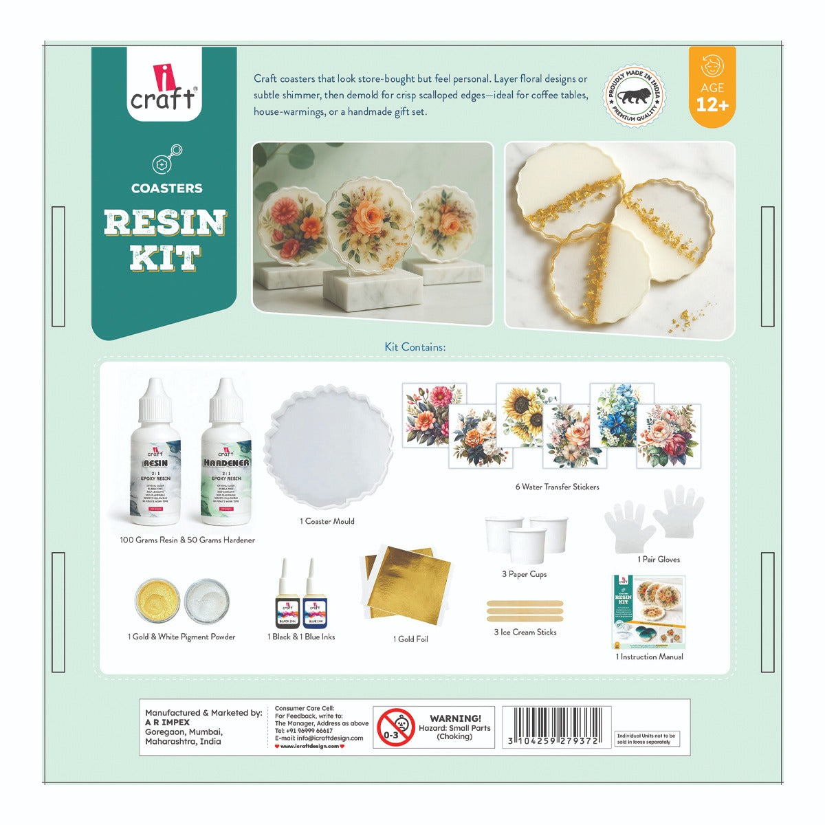 Resin art - floral coaster diy kit