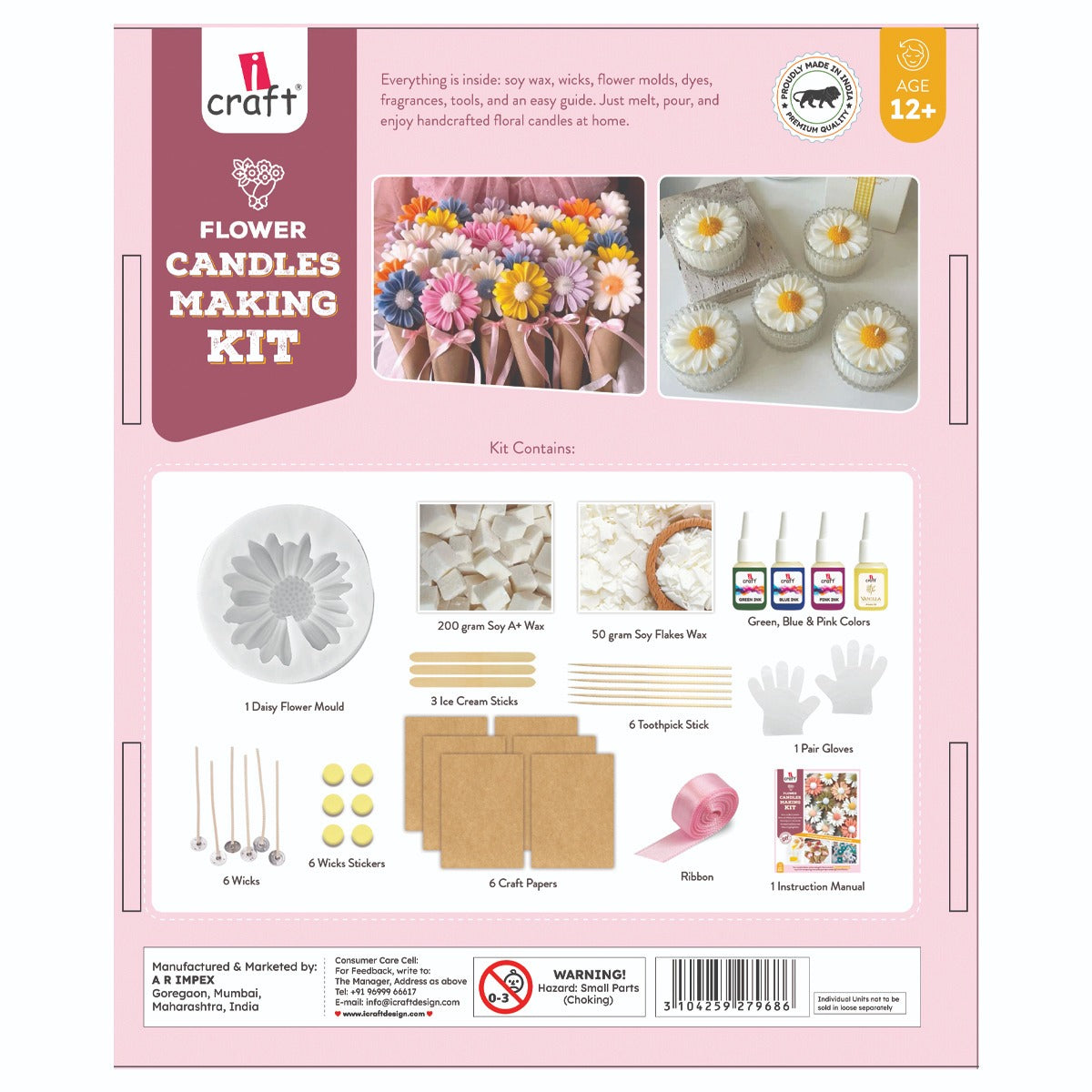 Daisy flower candle diy kit