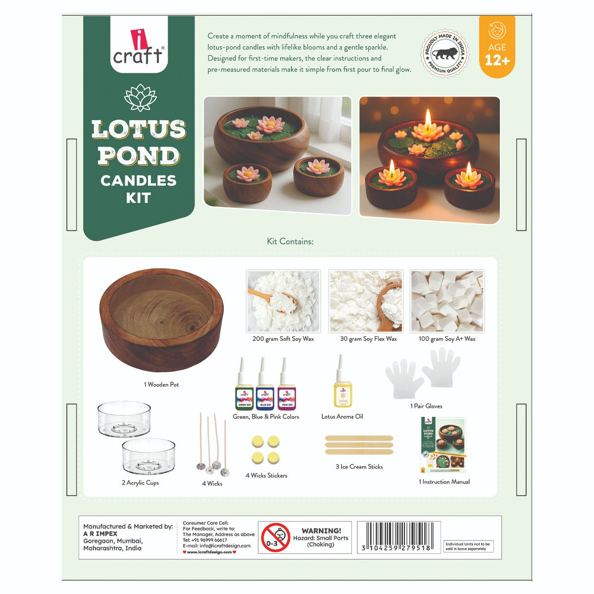 Lotus pond - candle diy kit