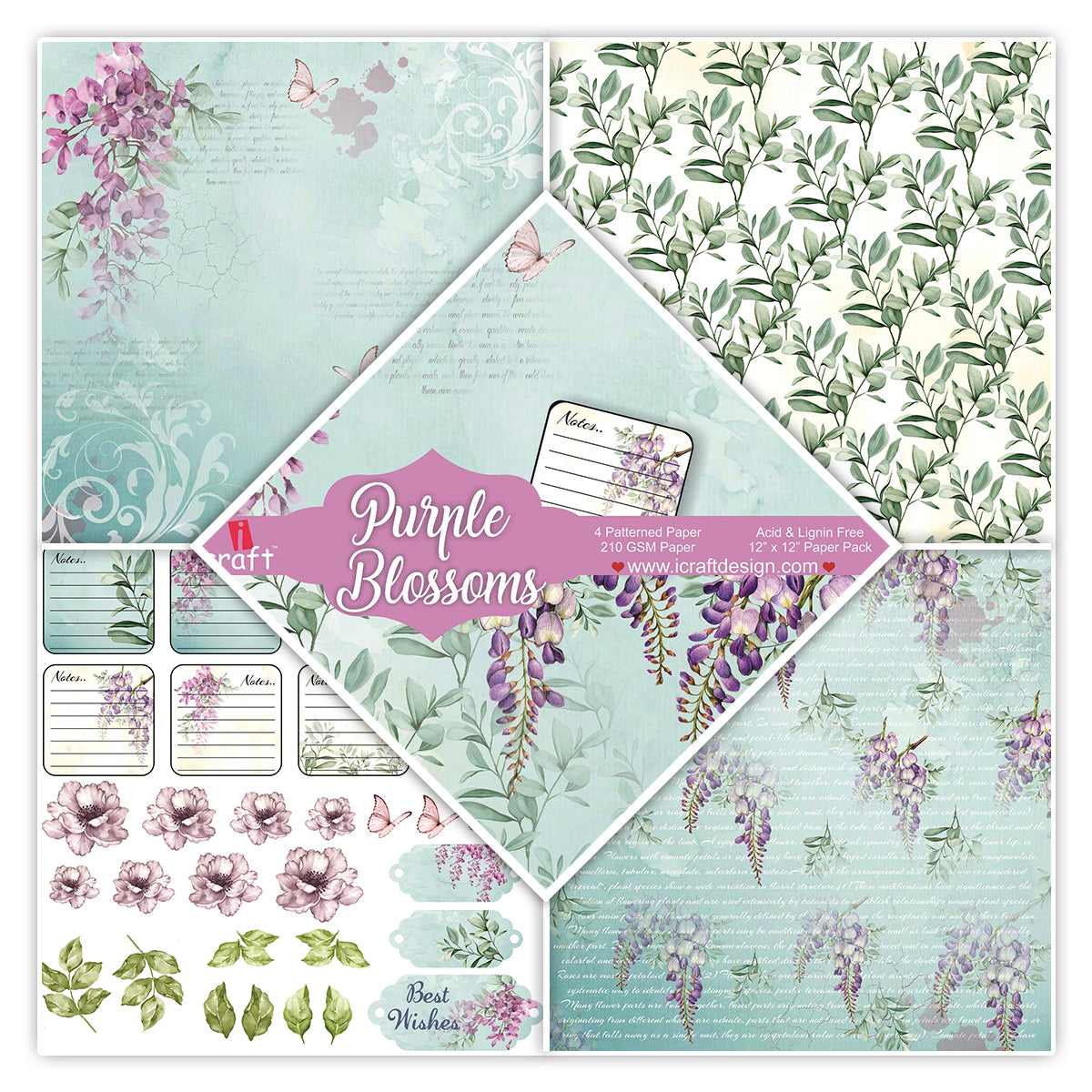 P3 PAPER PACK- purple blossom