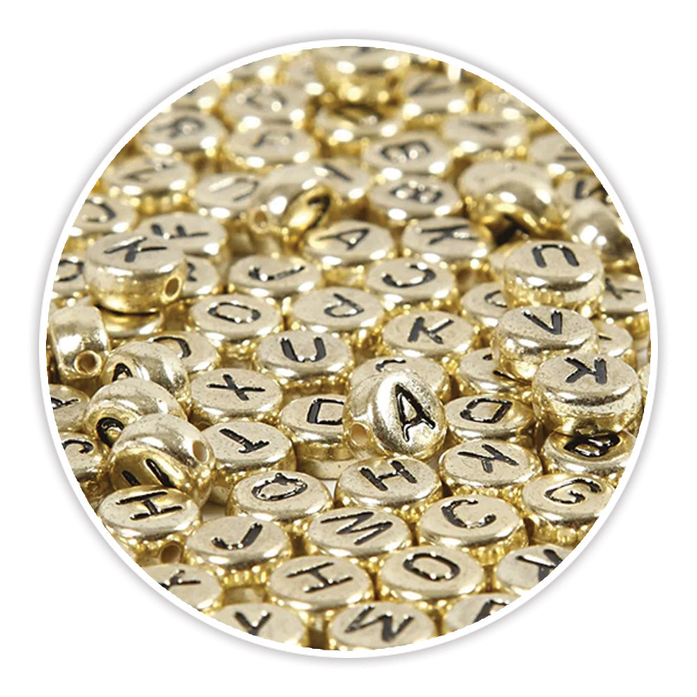 Round alphabet gold