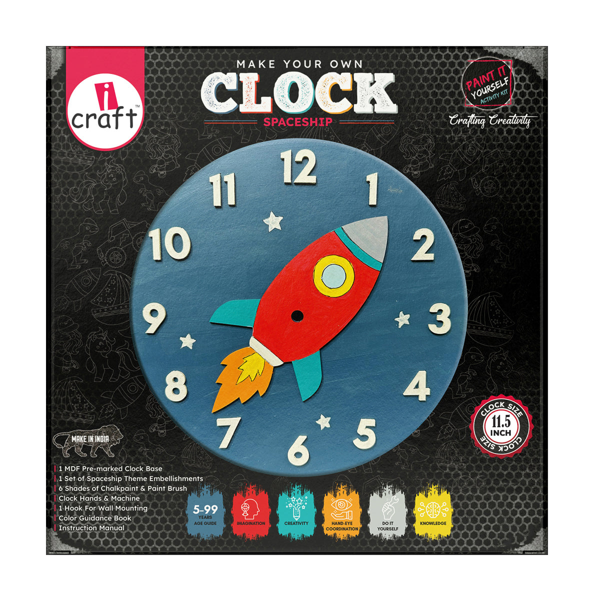 Clock diy kit- spaceship