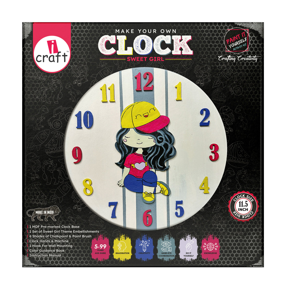 Clock diy kit- sweet girl