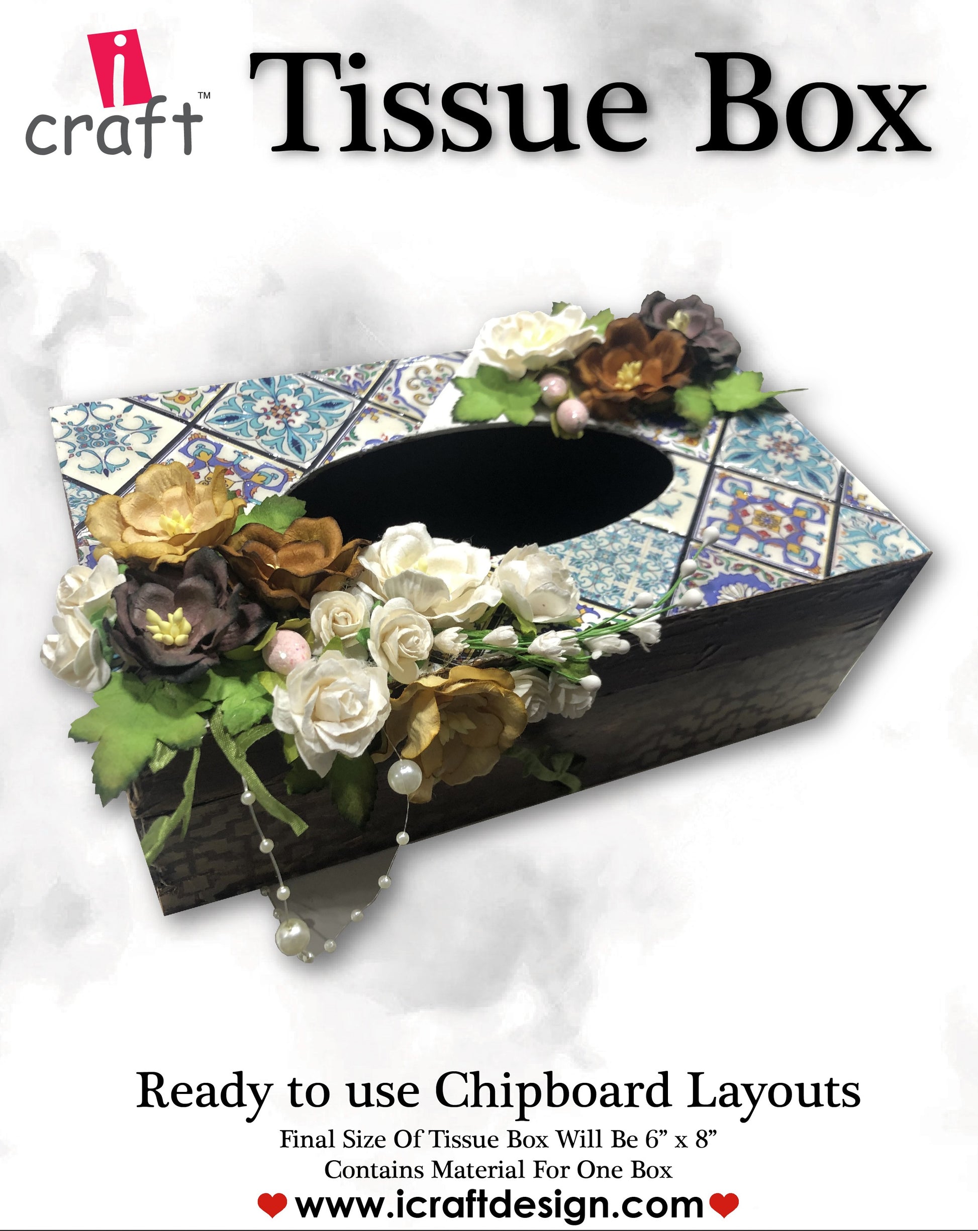 Tissue box chipboard set
