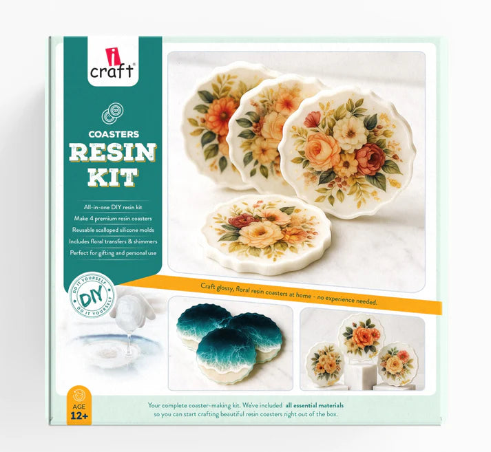 Resin art - floral coaster diy kit