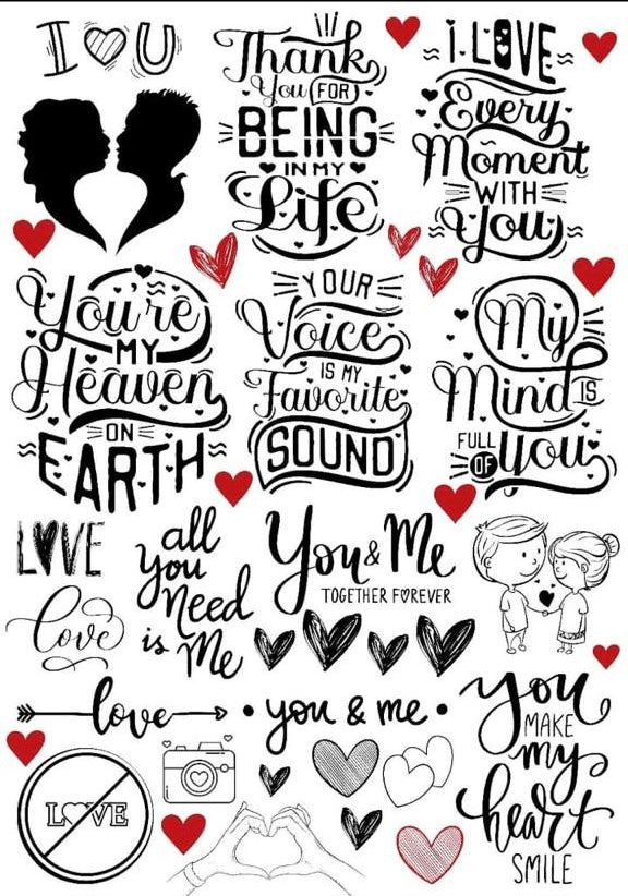 A4 Transfer Sheet Valentine .18