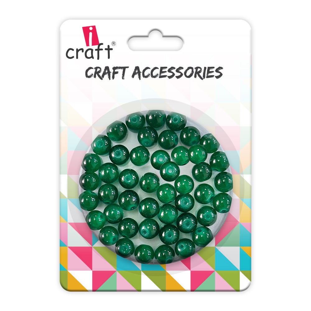 Glass beads- dark green