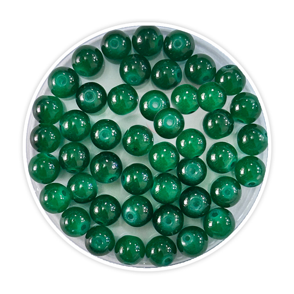 Glass beads- dark green
