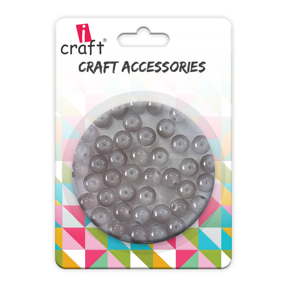 Glass beads- grey