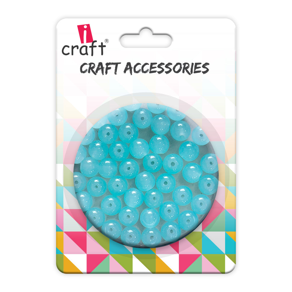 Glass beads- light blue