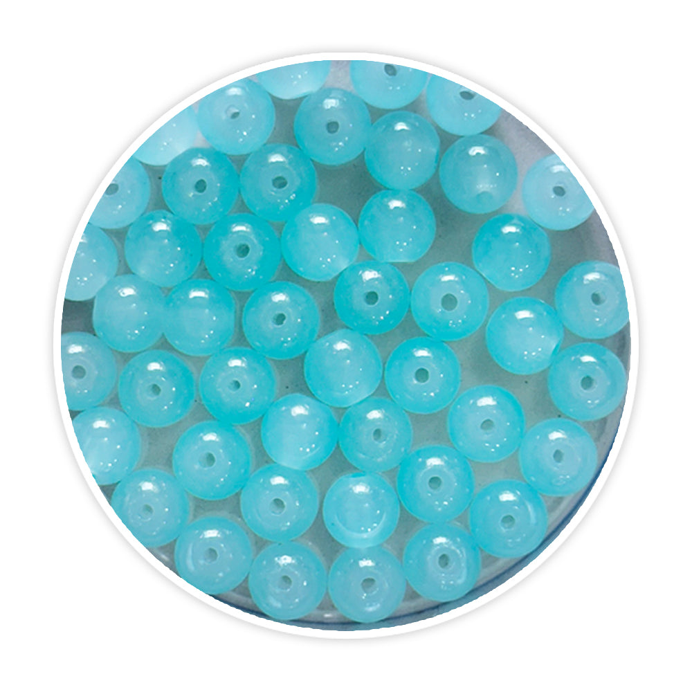 Glass beads- light blue