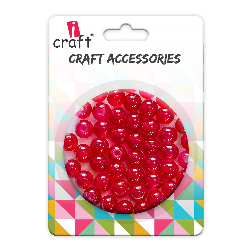 Glass beads- Maroon