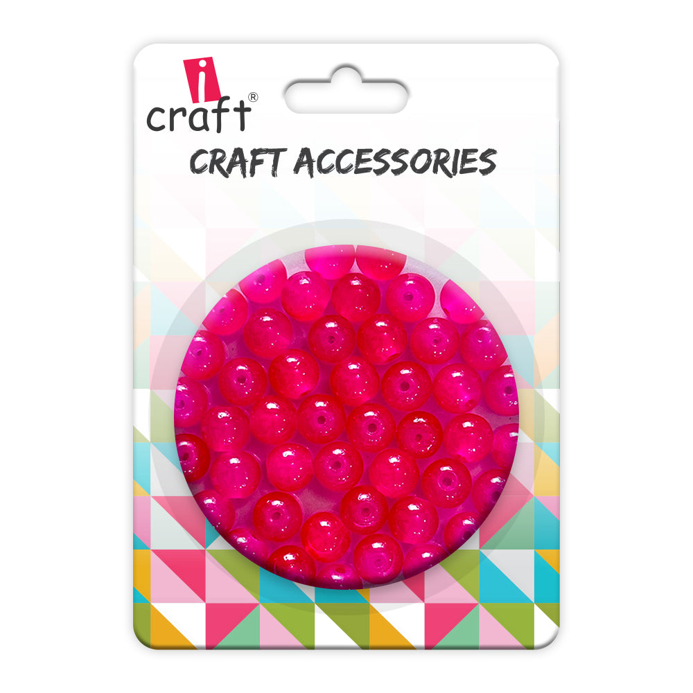 Glass beads - rani pink