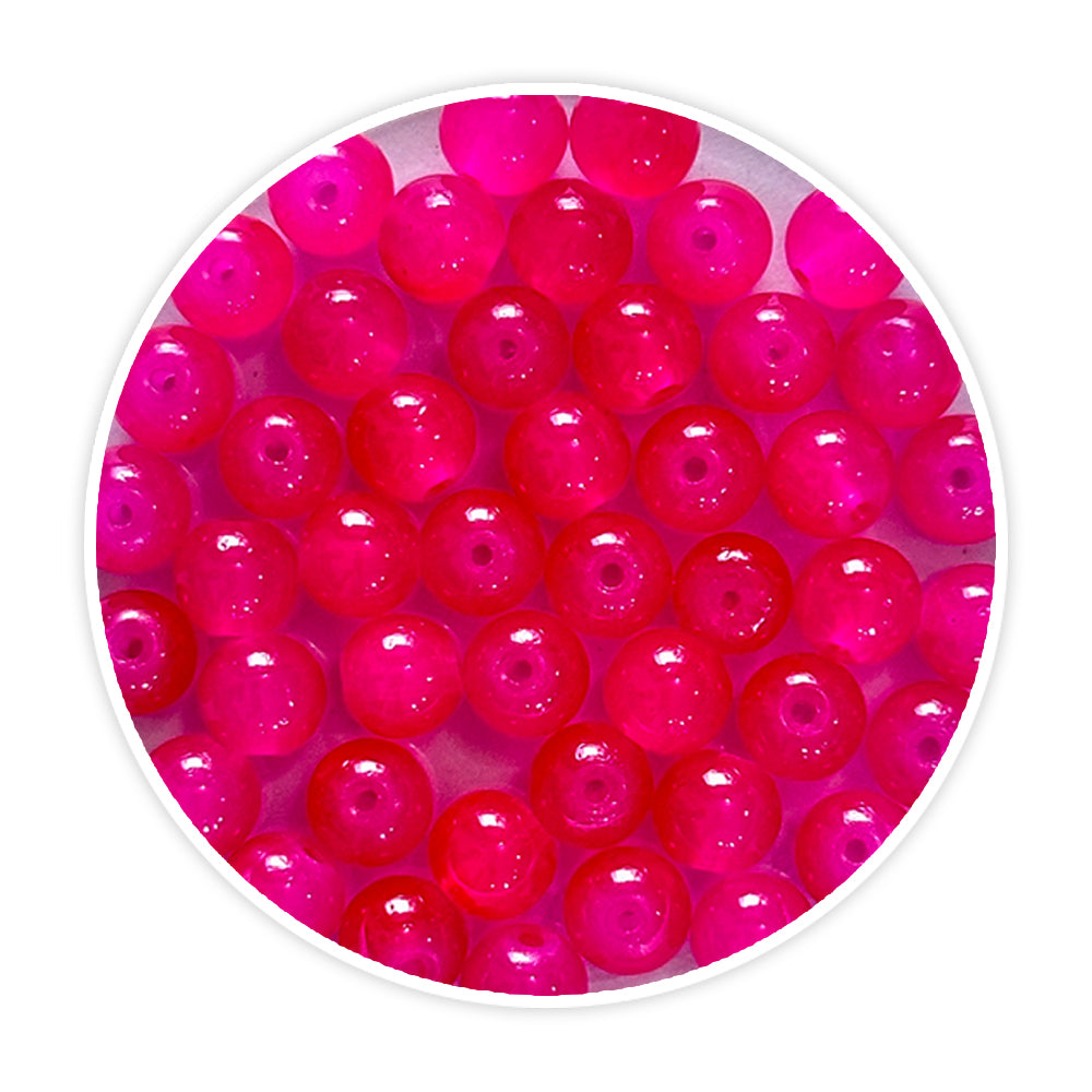 Glass beads - rani pink