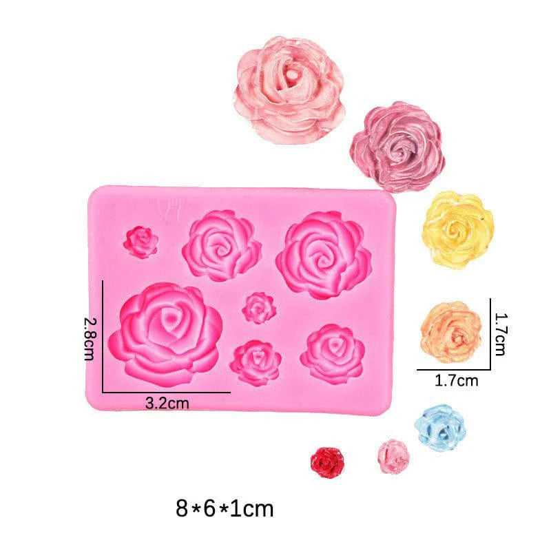 7 cavity rose mould